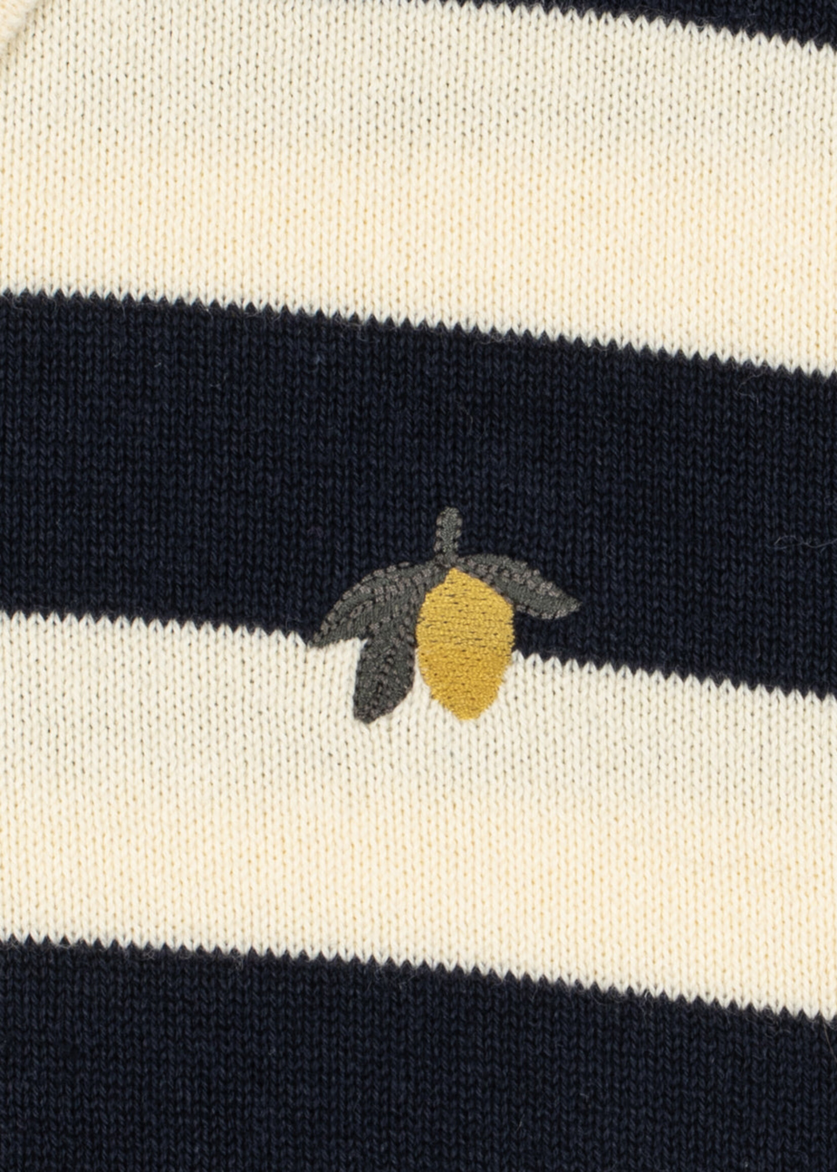 Konges Slojd Manis knit polo Navy stripe - Konges Slojd