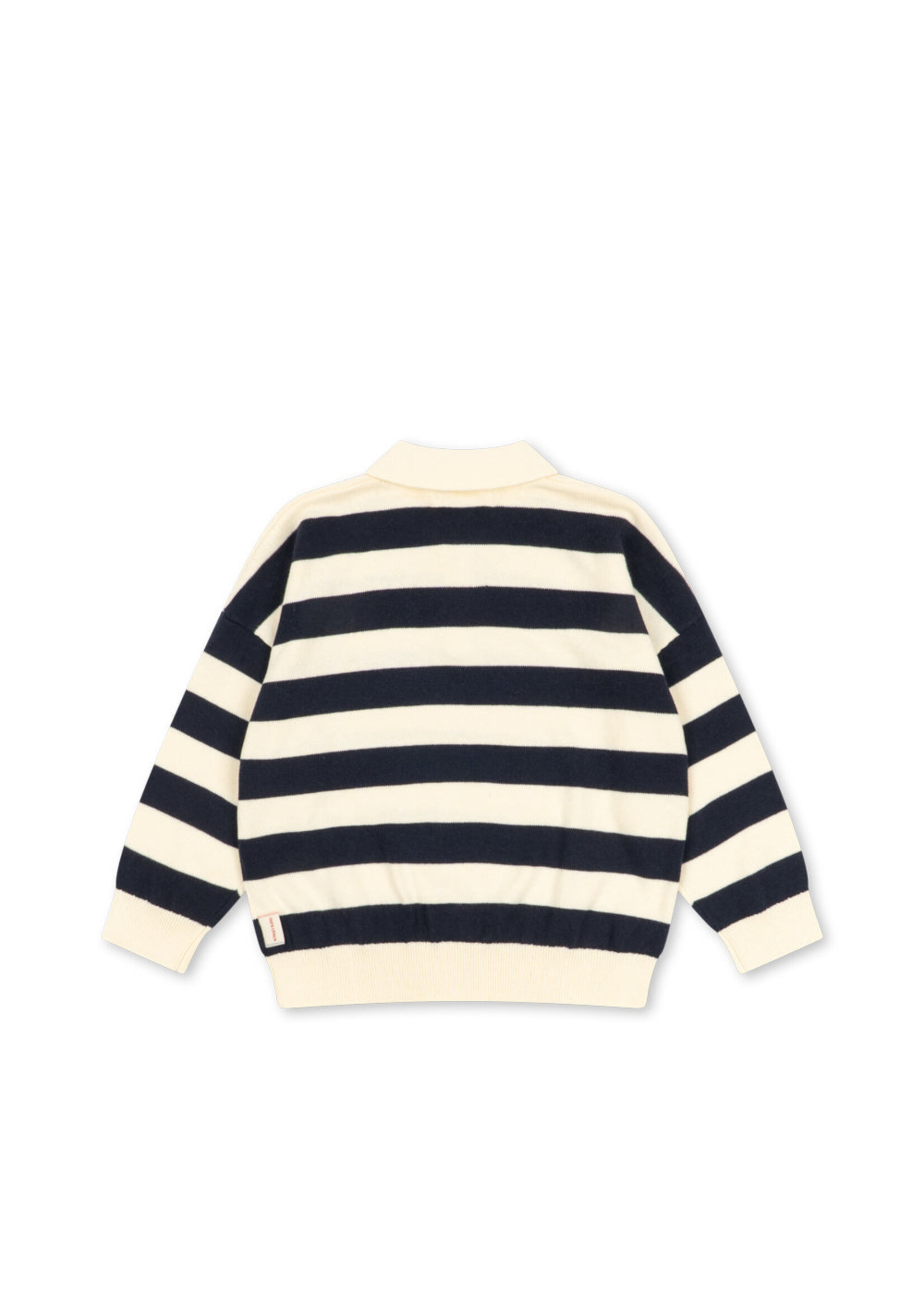 Konges Slojd Manis knit polo Navy stripe - Konges Slojd