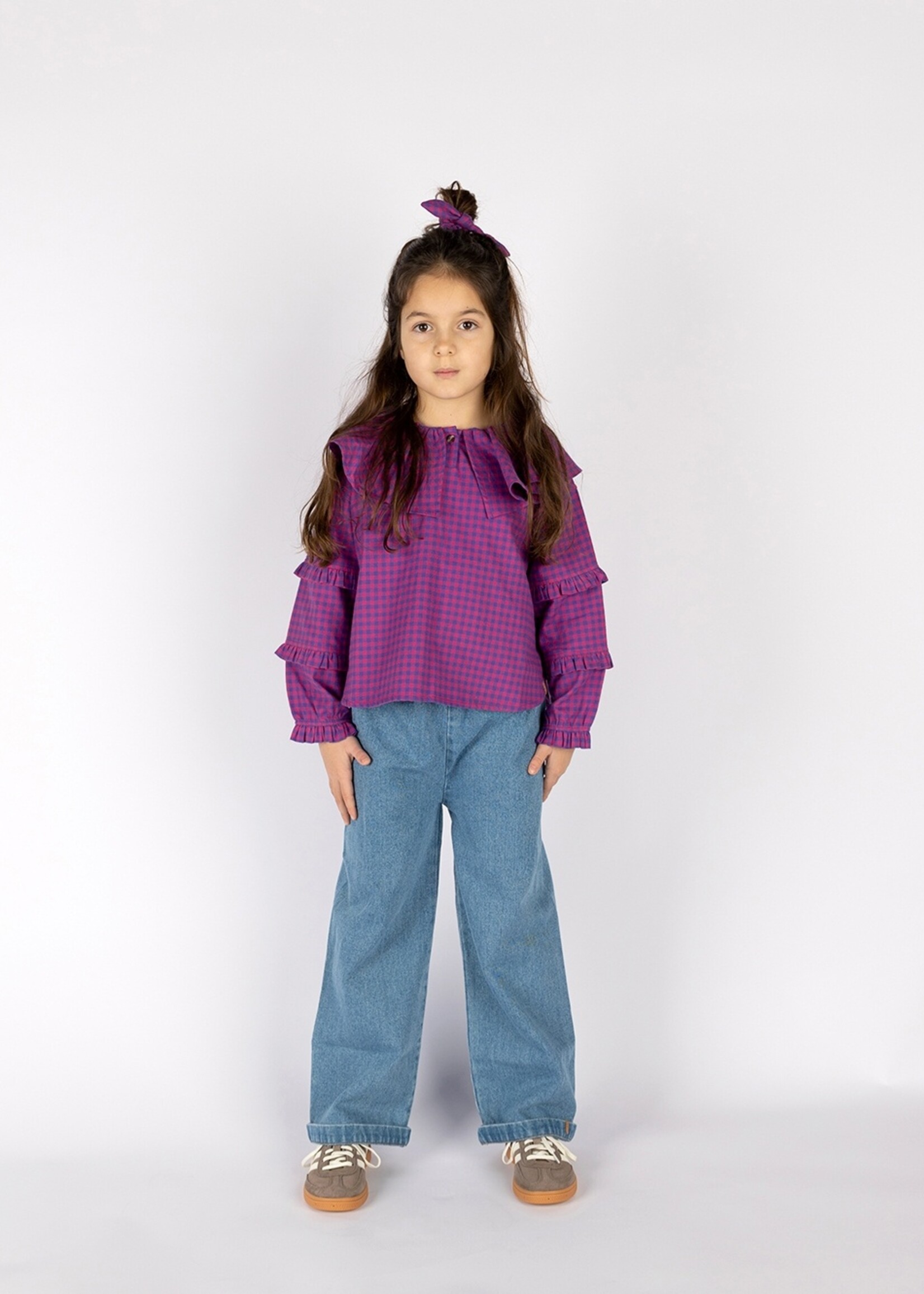 Nixnut Bow scrunchie Blueberry checkered - Nixnut