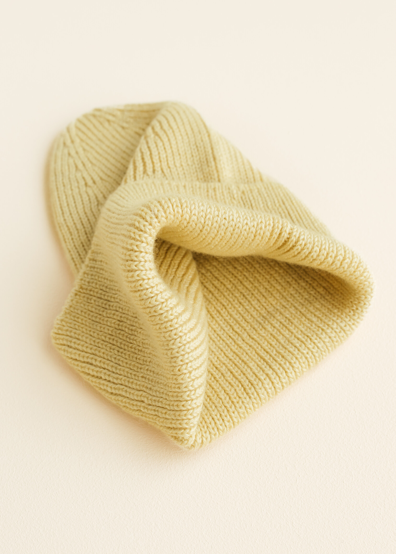 HVID Beanie Fonzie kids Light yellow - Hvid