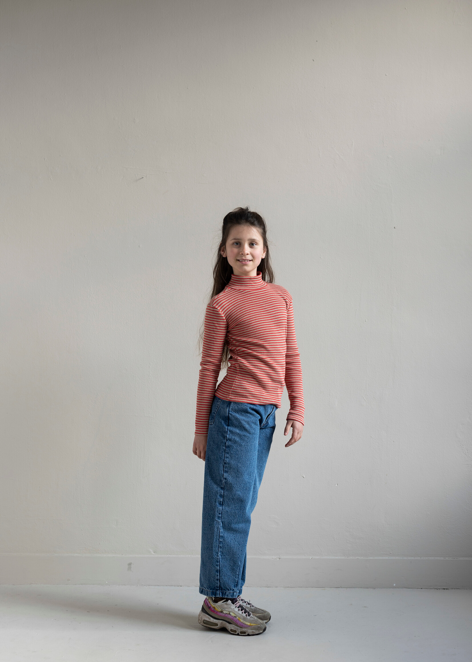 Jenest Tara turtle neck ls tshirt Beige Red - Jenest