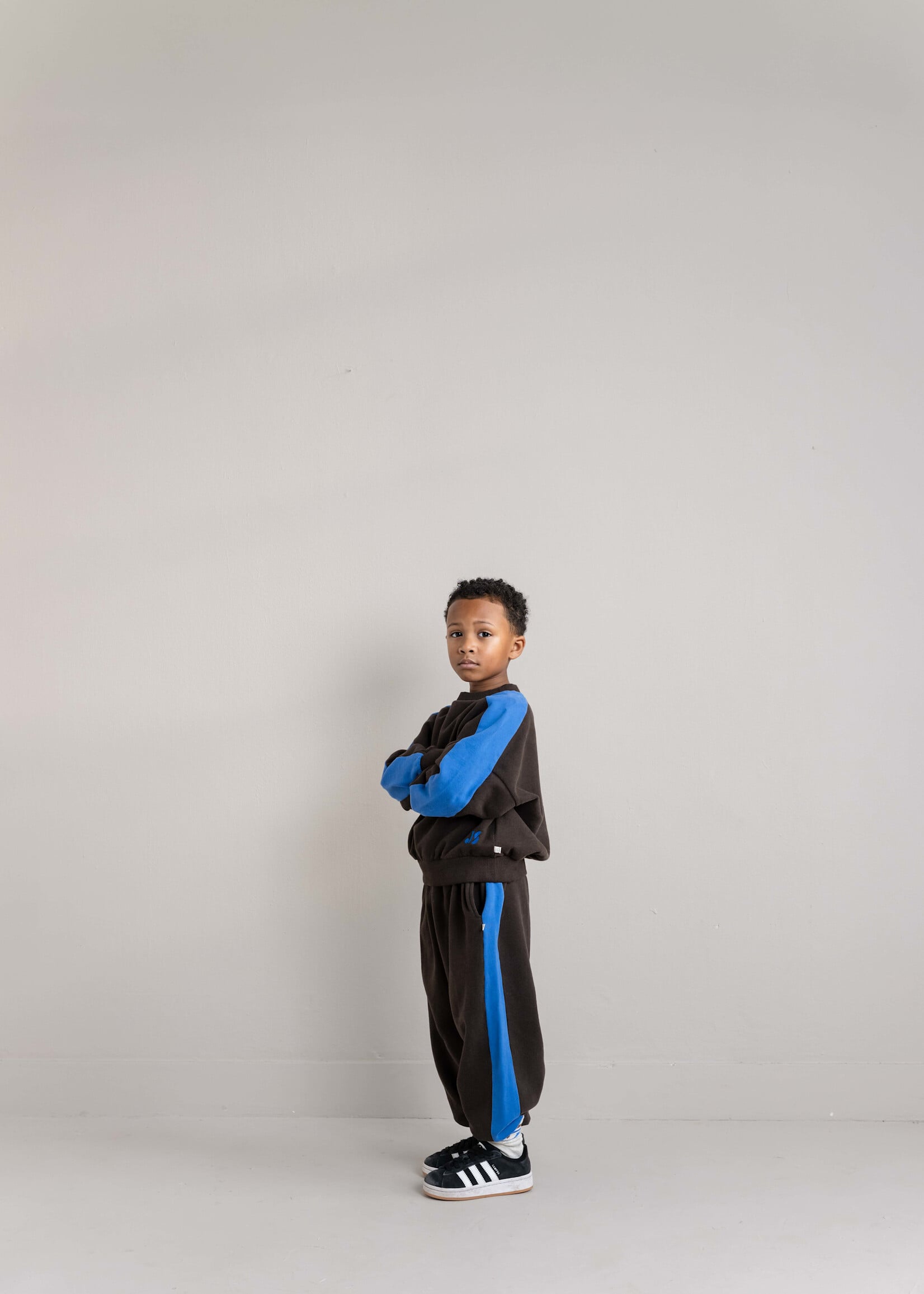 Jenest Sammy sweater Dark brown melange blue - Jenest
