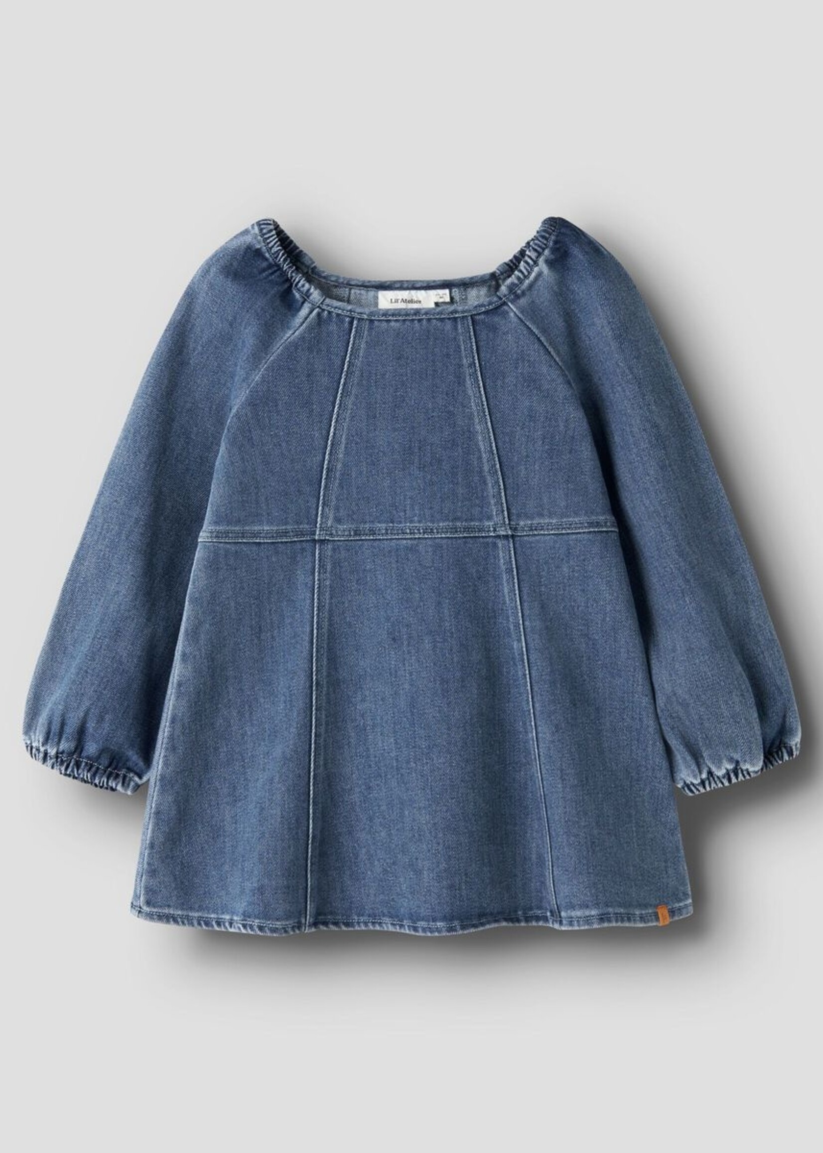Lil Atelier Bello LS loose dnm dress | Dark blue denim - Lil atelier