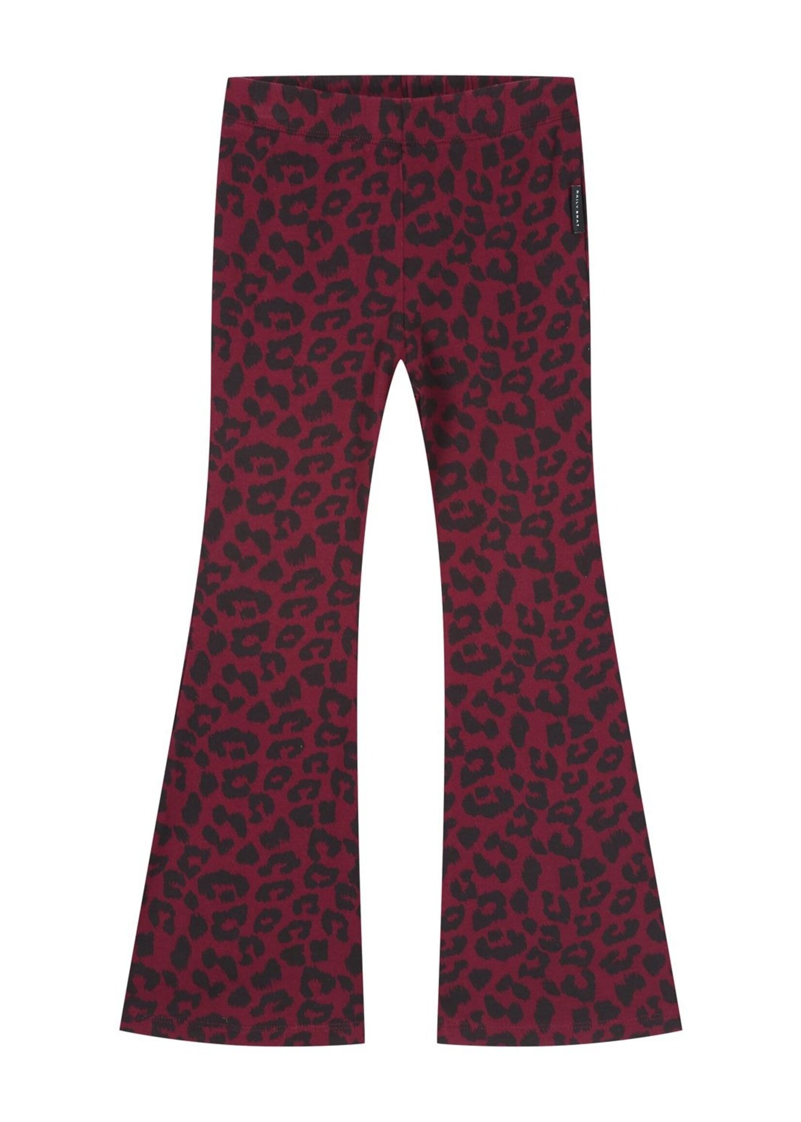 Daily Brat Leopard Burgundy flared pants - Daily Brat
