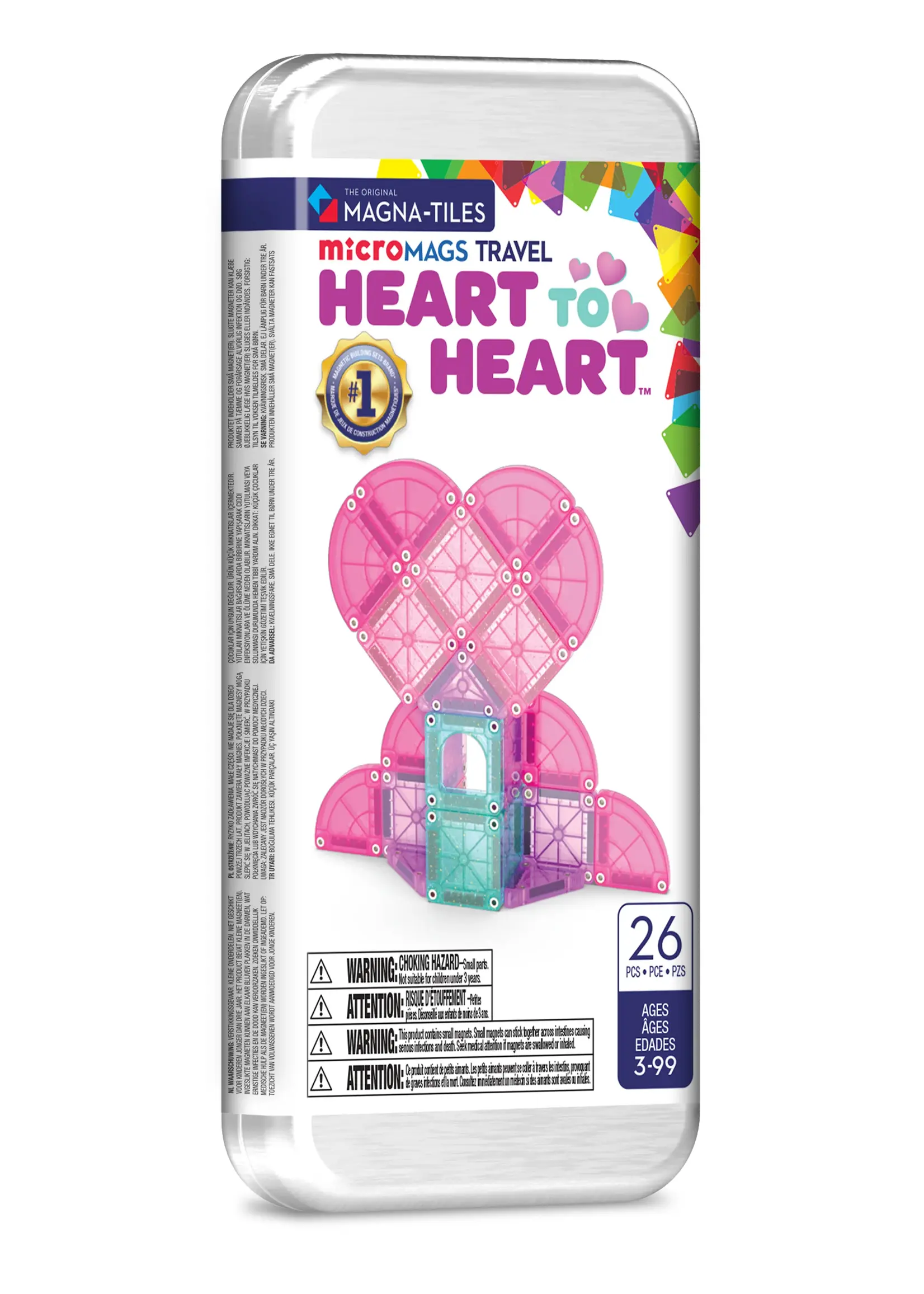 Magnatiles Heart to heart 24 piece travel set - Magna tiles