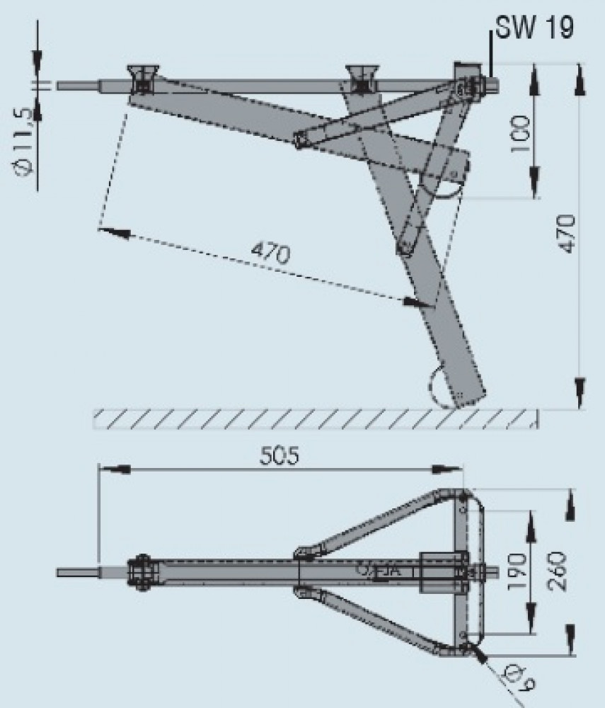 AL-KO Uitdraaisteun 800kg 19x50.5cm