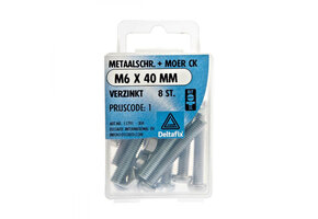 Deltafix Metaalschroef + Moer CK Verzinkt CK M6x40mm 8st