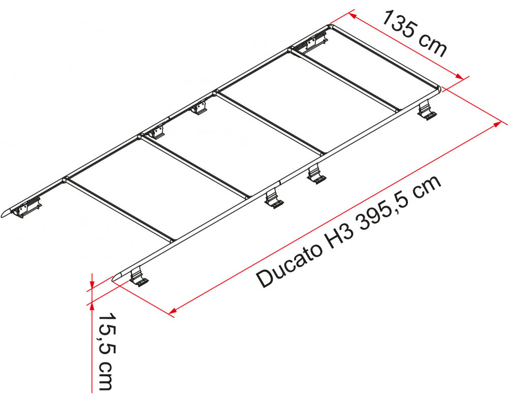 Fiamma Roof Rail Ducato H3 05808-03- Fiamma Roof Rail Ducato H3 05808-03-