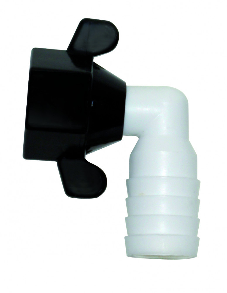 Shurflo Aansluitnippel gebogen, slangaansluiting 10mm Shurflo Aansluitnippel gebogen, slangaansluiting 10mm