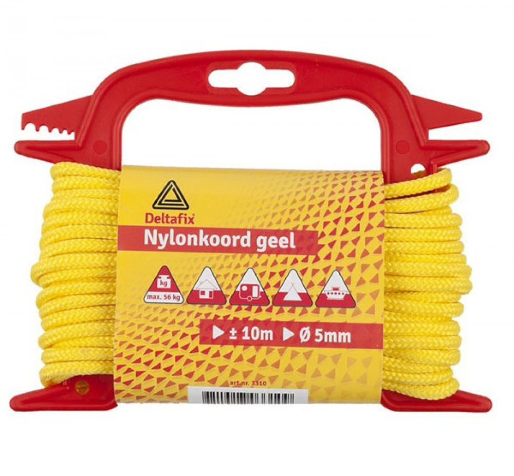 Deltafix Nylon haspel 10m Fluor Geel Deltafix Nylon haspel 10m Fluor Geel