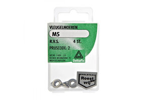Deltafix Vleugelmoer RVS M5 Set 4st