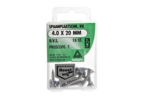 Deltafix Spaanplaatschroef KK RVS 4.0x20mm Set 15st