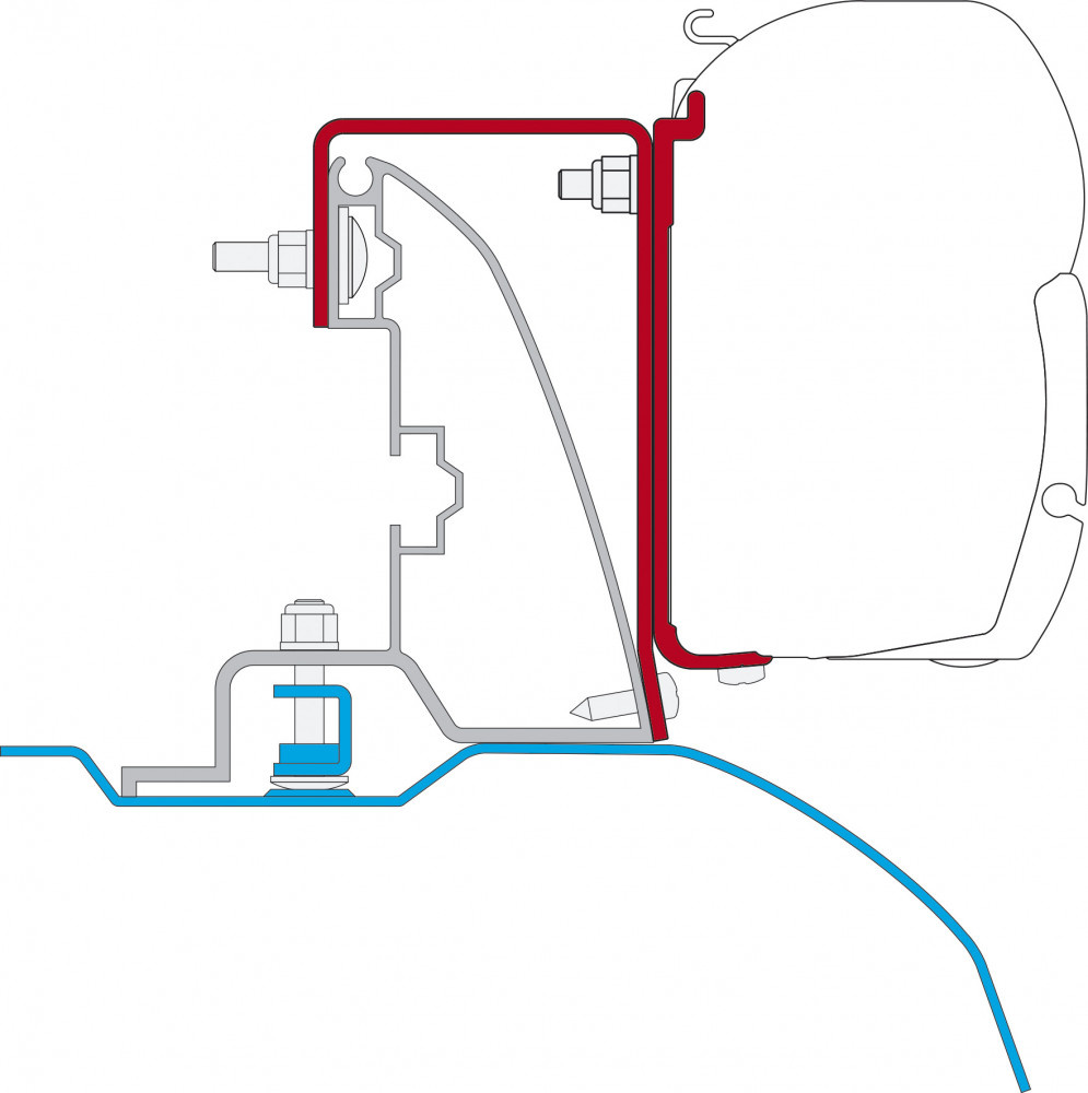 Fiamma Ducato/Jumper/Boxer Roof Rail Alu-Line Kit H2-L2/L3 >2006 F45 Fiamma Ducato/Jumper/Boxer Roof Rail Alu-Line Kit H2-L2/L3 >2006 F45