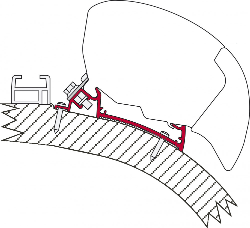 Fiamma Carthago Chic/Rapido i80-i90 Adapter 450 <2014 F65/F80 Fiamma Carthago Chic/Rapido i80-i90 Adapter 450 <2014 F65/F80