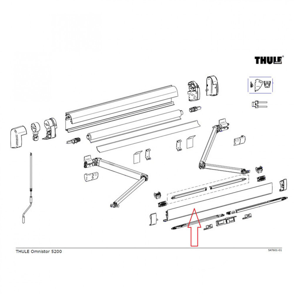Thule Lead Rail 5200 2.60 Wit Thule Lead Rail 5200 2.60 Wit