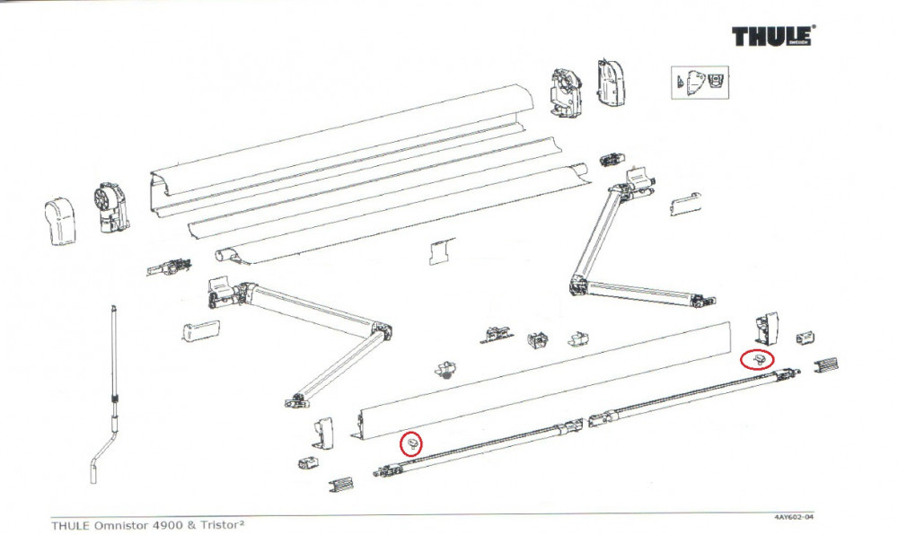 Thule Knob Support Arm Oval 4900 2st. Thule Knob Support Arm Oval 4900 2st.