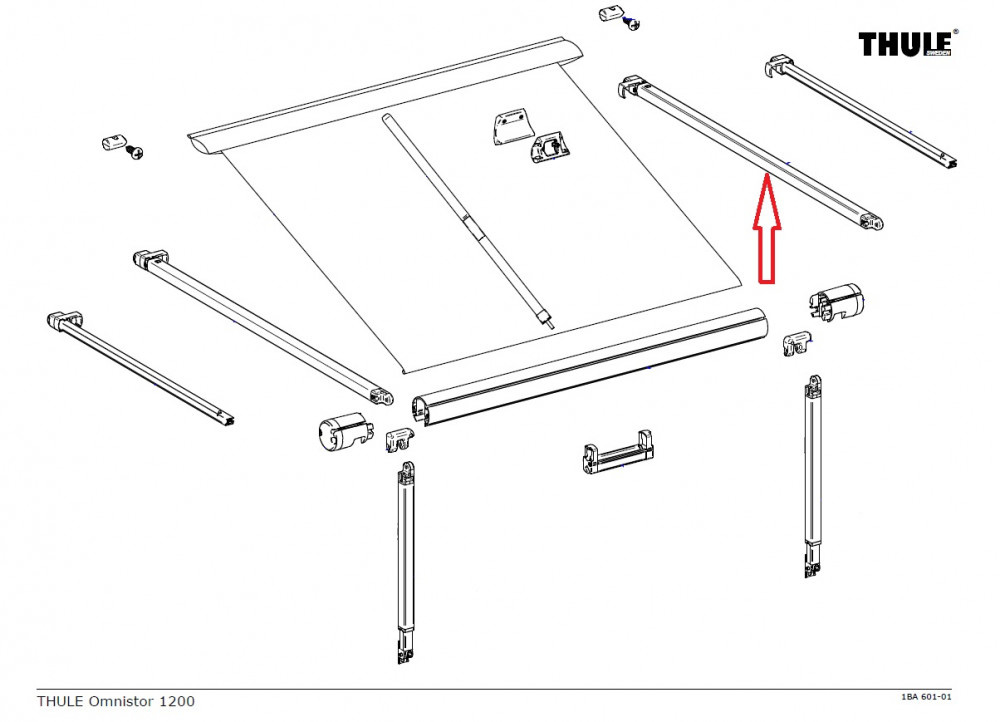 Thule Rafter Arm Assy RH 1200 3.00/3.25 Thule Rafter Arm Assy RH 1200 3.00/3.25
