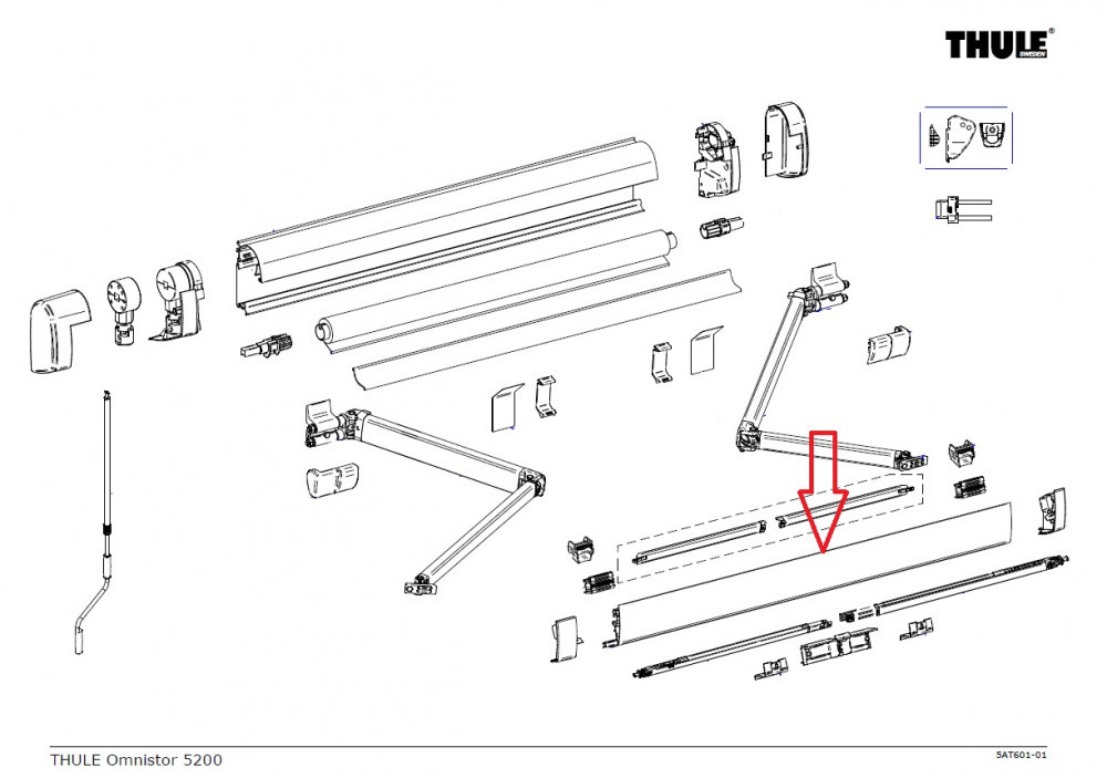 Thule Lead Rail 5200 4.00 Wit Thule Lead Rail 5200 4.00 Wit
