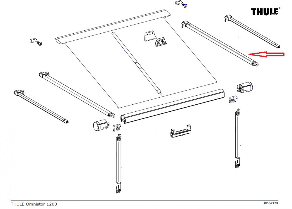 Thule Rafter Arm Assy RH 1200 2.60 Thule Rafter Arm Assy RH 1200 2.60