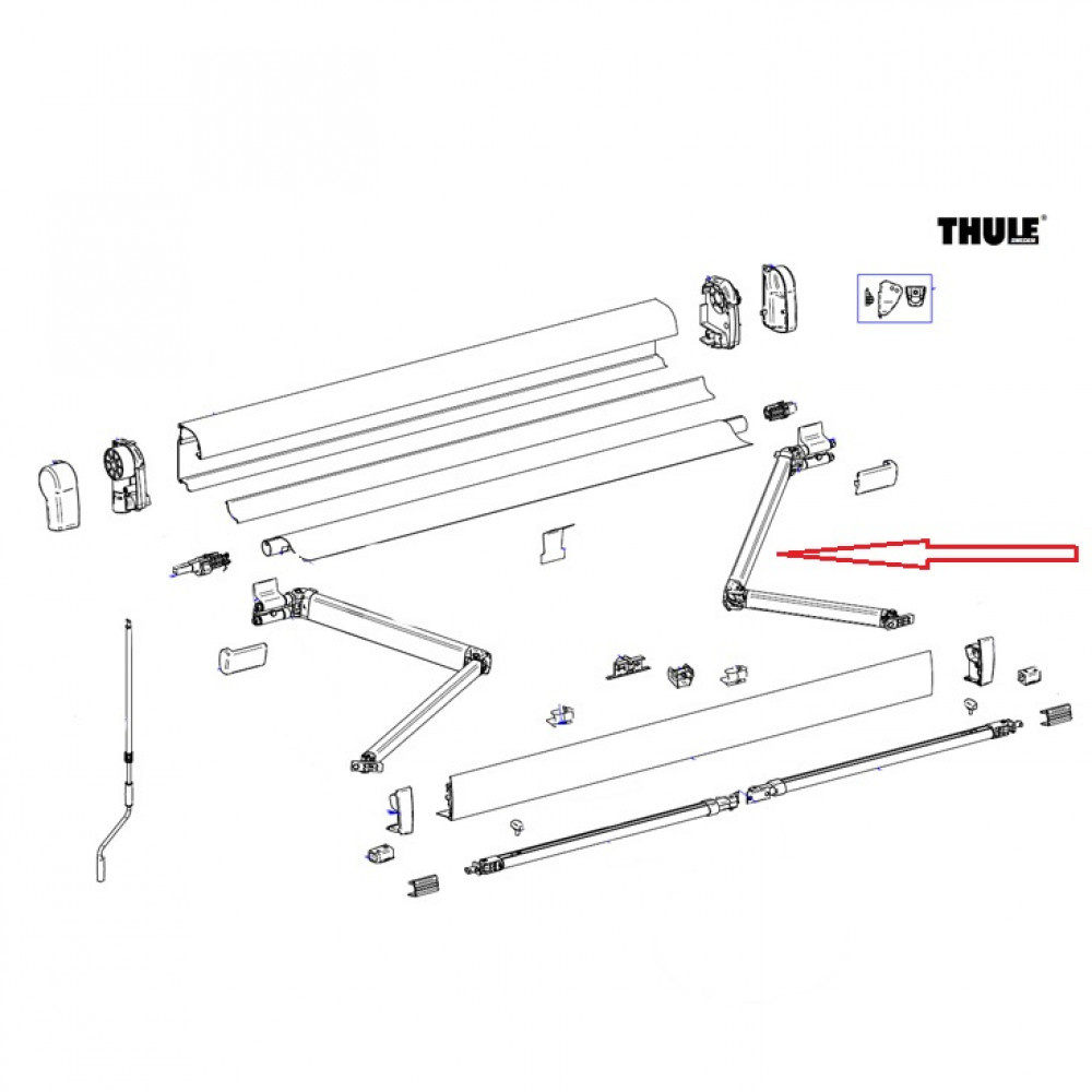 Thule Knikarm RH 4900 4.00/4.50 Thule Knikarm RH 4900 4.00/4.50