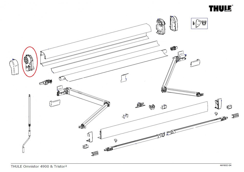 Thule Opdraaimechanisme 4900 Thule Opdraaimechanisme 4900