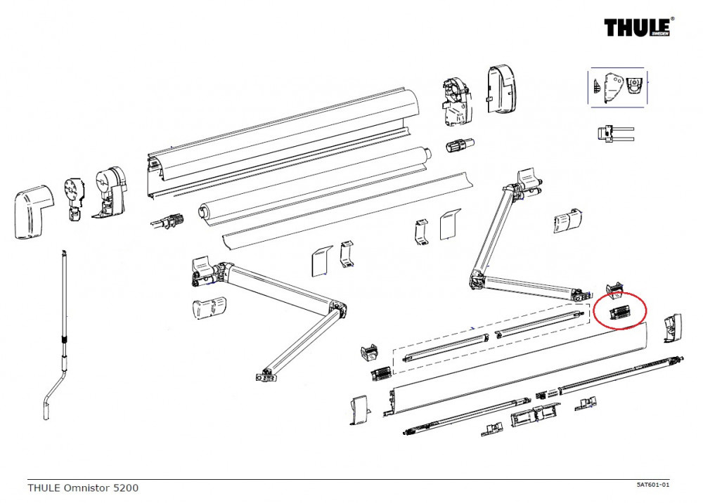 Thule Connection Support Arm RH 5200 Thule Connection Support Arm RH 5200