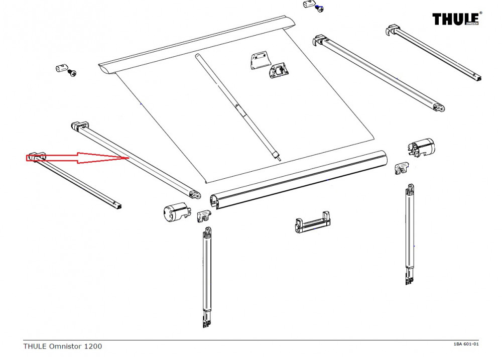 Thule Rafter Arm Assy LH 1200 2.60 Thule Rafter Arm Assy LH 1200 2.60