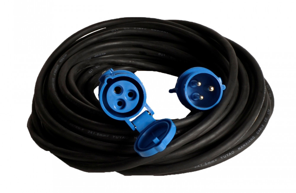 Vechline Verloopkabel PVC 3x1.5mm² CEE-CEE Contra 40m Vechline Verloopkabel PVC 3x1.5mm² CEE-CEE Contra 40m