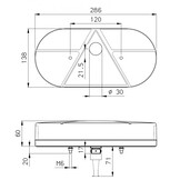 Jokon Achterlicht L610 Rem/ Knipper/ Kenteken/ Mist/ Achteruitrij/ Driehoek Reflector Opbouw Rechts Jokon Achterlicht L610 Rem/ Knipper/ Kenteken/ Mist/ Achteruitrij/ Driehoek Reflector Opbouw Rechts