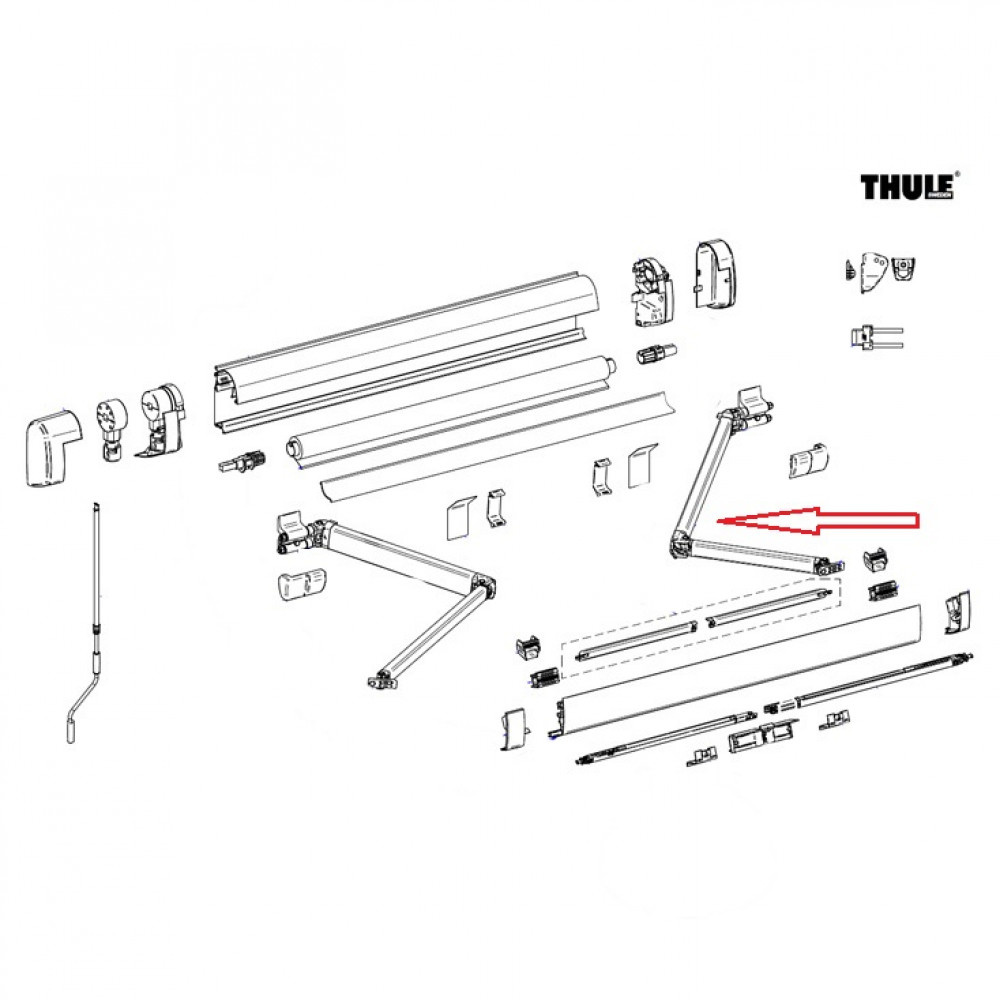 Thule Knikarm Compleet RH 5200 1.90 Thule Knikarm Compleet RH 5200 1.90
