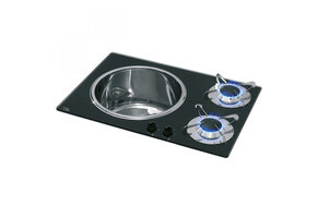 Can Kookplaat 2-Pits met Spoelbak Links PV1360 Crystal