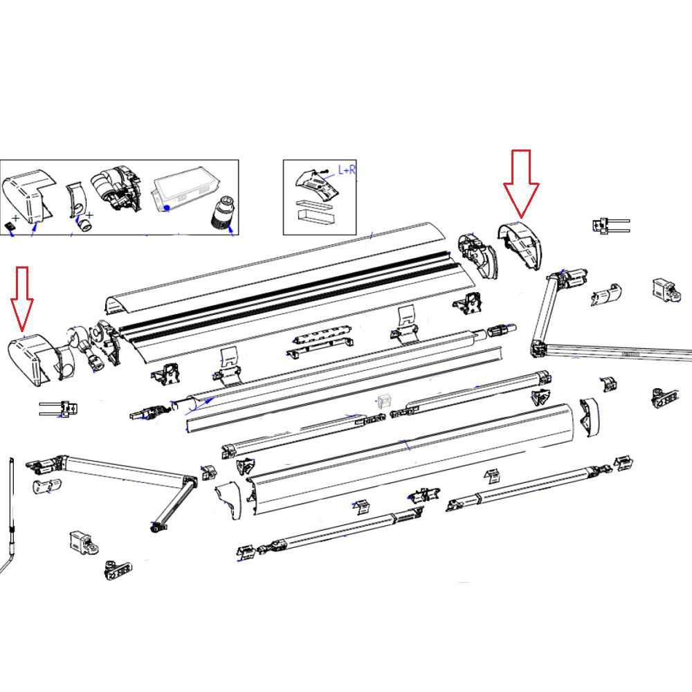 Thule 6300 Vaste bak Eindkappenset wit