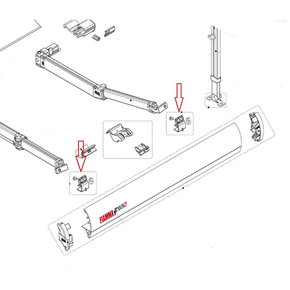 Fiamma F65 bevestigingsblokje staander voorlijst Fiamma F65 bevestigingsblokje staander voorlijst