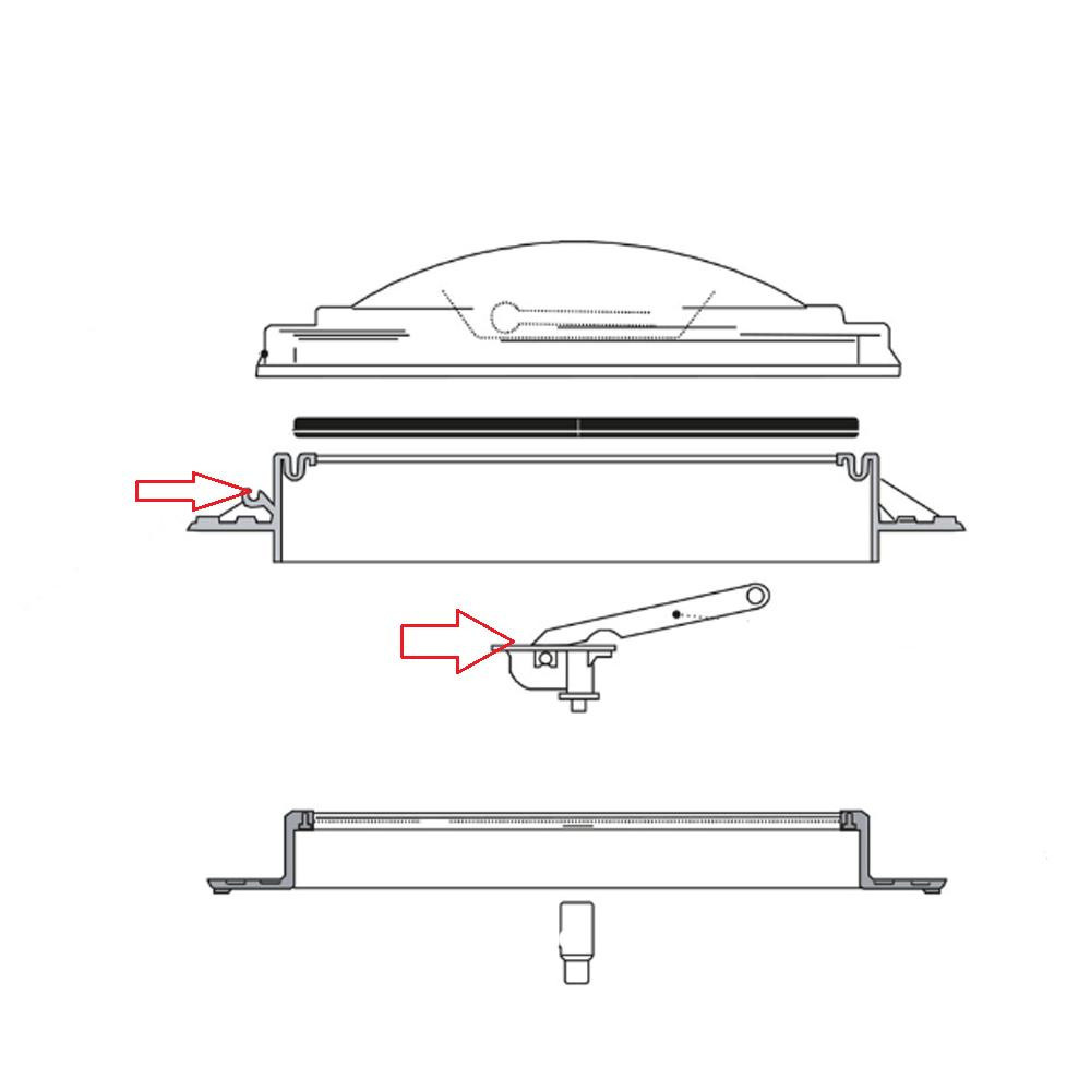 Fiamma Vent 50 Buitenkader met Scharnieren Fiamma Vent 50 Buitenkader met Scharnieren