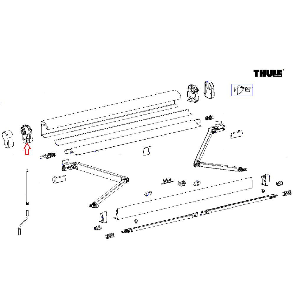 Thule 4900 Binnenkap links antra Thule 4900 Binnenkap links antra