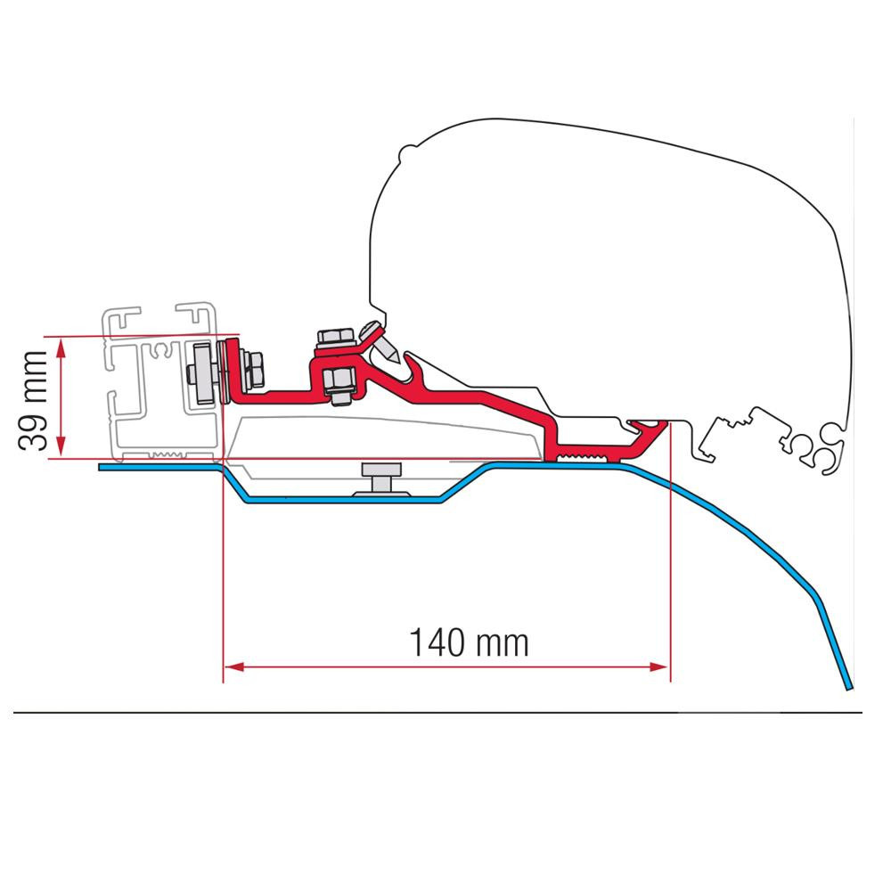 Fiamma Ducato SmartClamp Kit H2-L2/L3/L4 >2006 F80S Fiamma Ducato SmartClamp Kit H2-L2/L3/L4 >2006 F80S