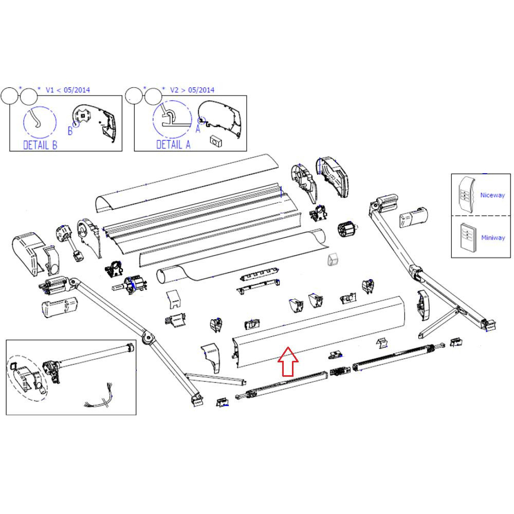 Thule 9200 Lead Rail 550m Wit Thule 9200 Lead Rail 550m Wit