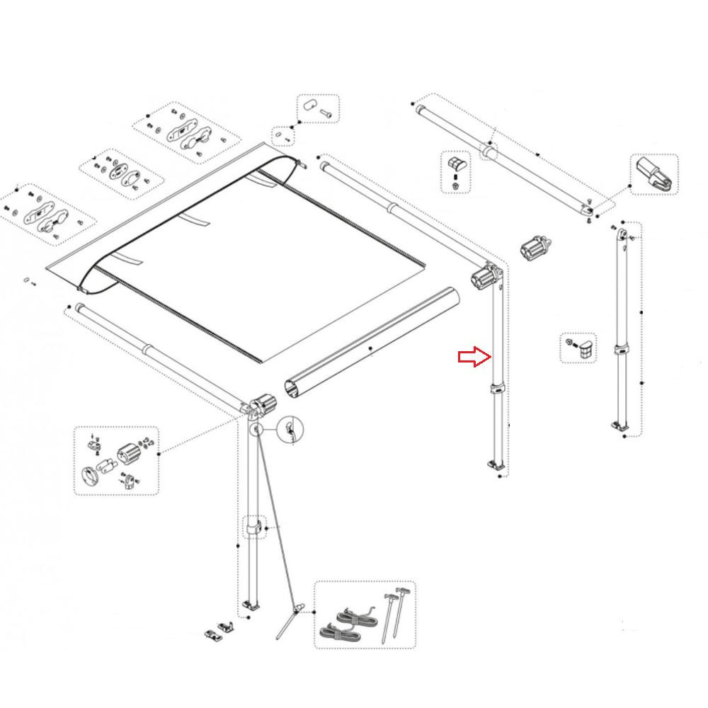 Fiamma Staander + Ligger CaravanStore XL Links 410-550 Fiamma Staander + Ligger CaravanStore XL Links 410-550