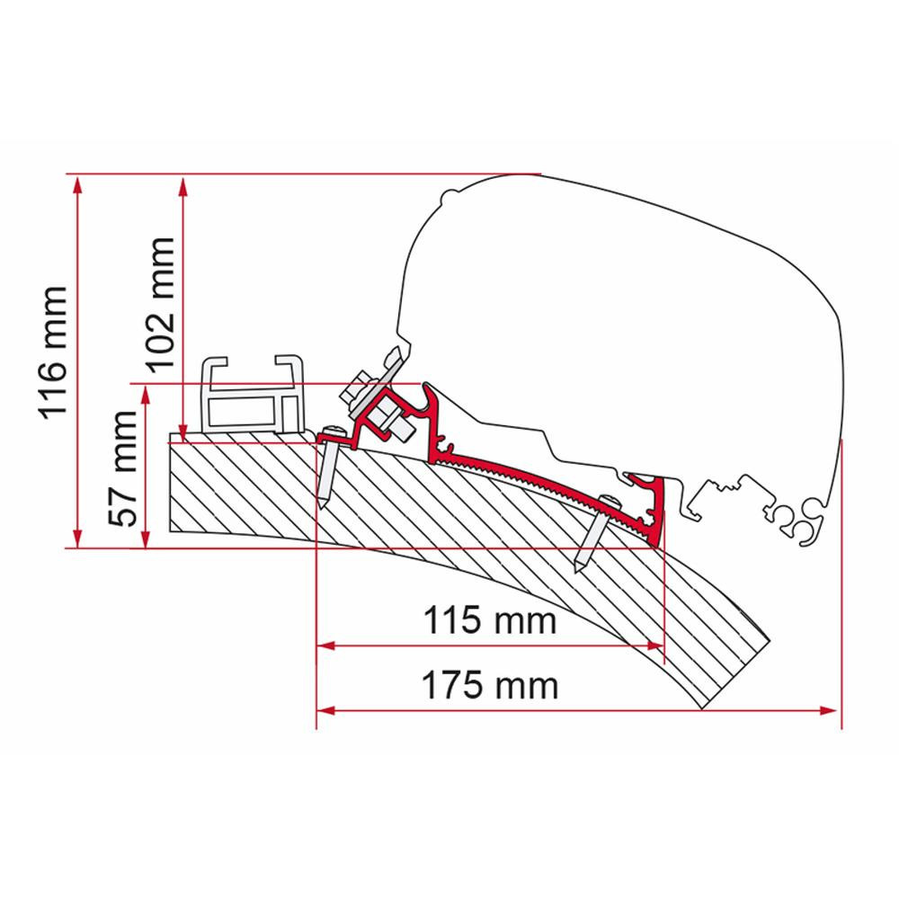 Fiamma Carthago Chic/Rapido i80-i90 Adapter 550 <2014 F65/F80 Fiamma Carthago Chic/Rapido i80-i90 Adapter 550 <2014 F65/F80