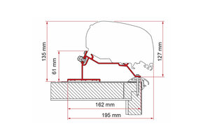 Fiamma Caravan Roof Adapter 600 F65/F80