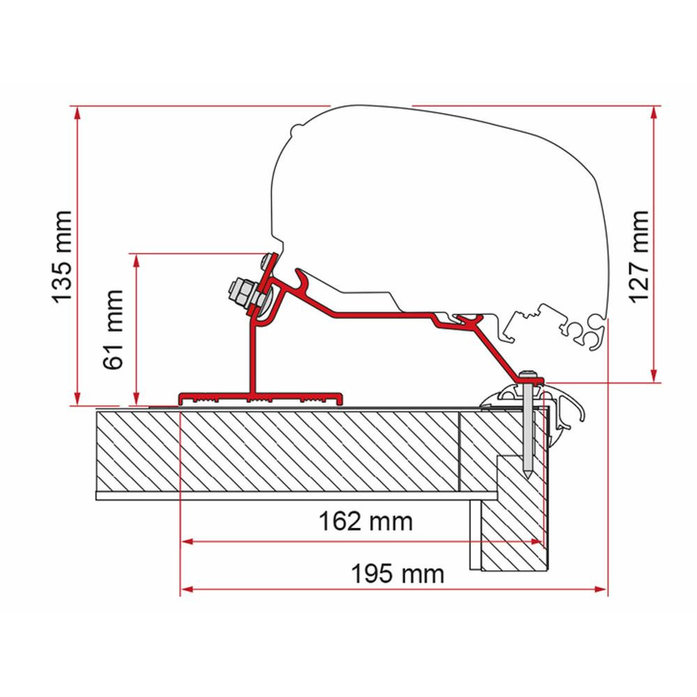Fiamma Caravan Roof Adapter 600 F65/F80 Fiamma Caravan Roof Adapter 600 F65/F80