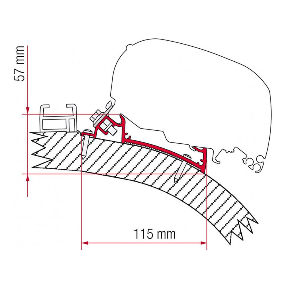 Fiamma Carthago Chic/Rapido i80-i90 Adapter 340 <2014 F65/F80 Fiamma Carthago Chic/Rapido i80-i90 Adapter 340 <2014 F65/F80