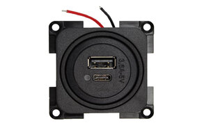 Presto Contactdoos 2x USB A/C Lader 12V Inbouw S-10.000 Zwart