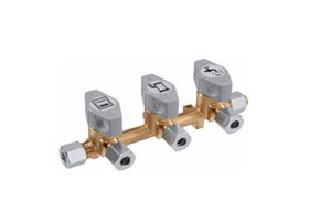 GOK Gasdistributieblok 3-Weg 10-8mm