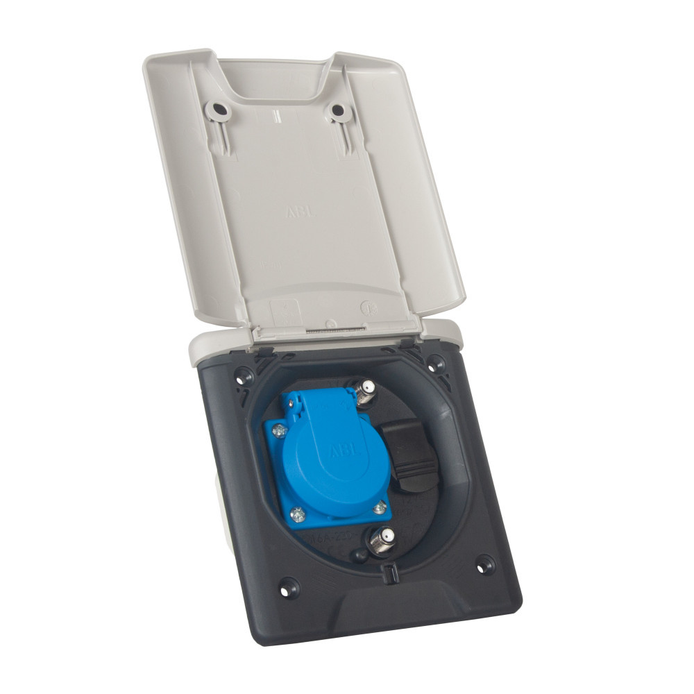 Inbouwstekkerdoos Design 2014 230V/12V/Sat Lichtgrijs Inbouwstekkerdoos Design 2014 230V/12V/Sat Lichtgrijs