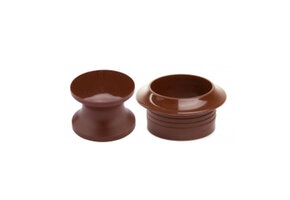 Knop+Ring Pushlock Bruin 2st.