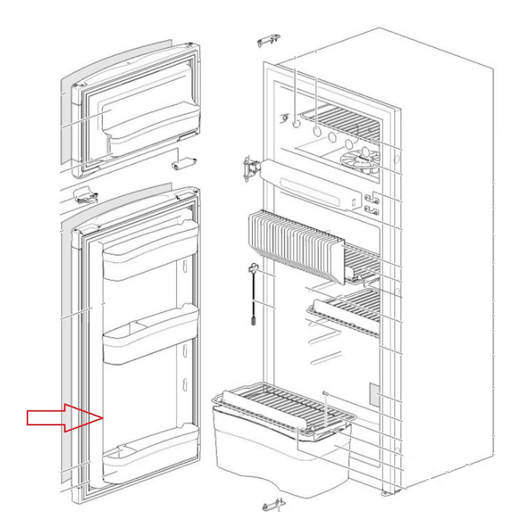 Thetford Deur Frameless Rechts N150/ N175/ N3185