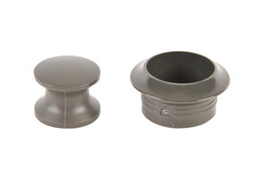 Knop+Ring Pushlock Grijs 2st.