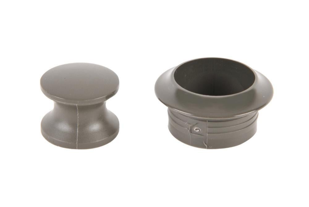 Knop+Ring Pushlock Grijs 2st. Knop+Ring Pushlock Grijs 2st.