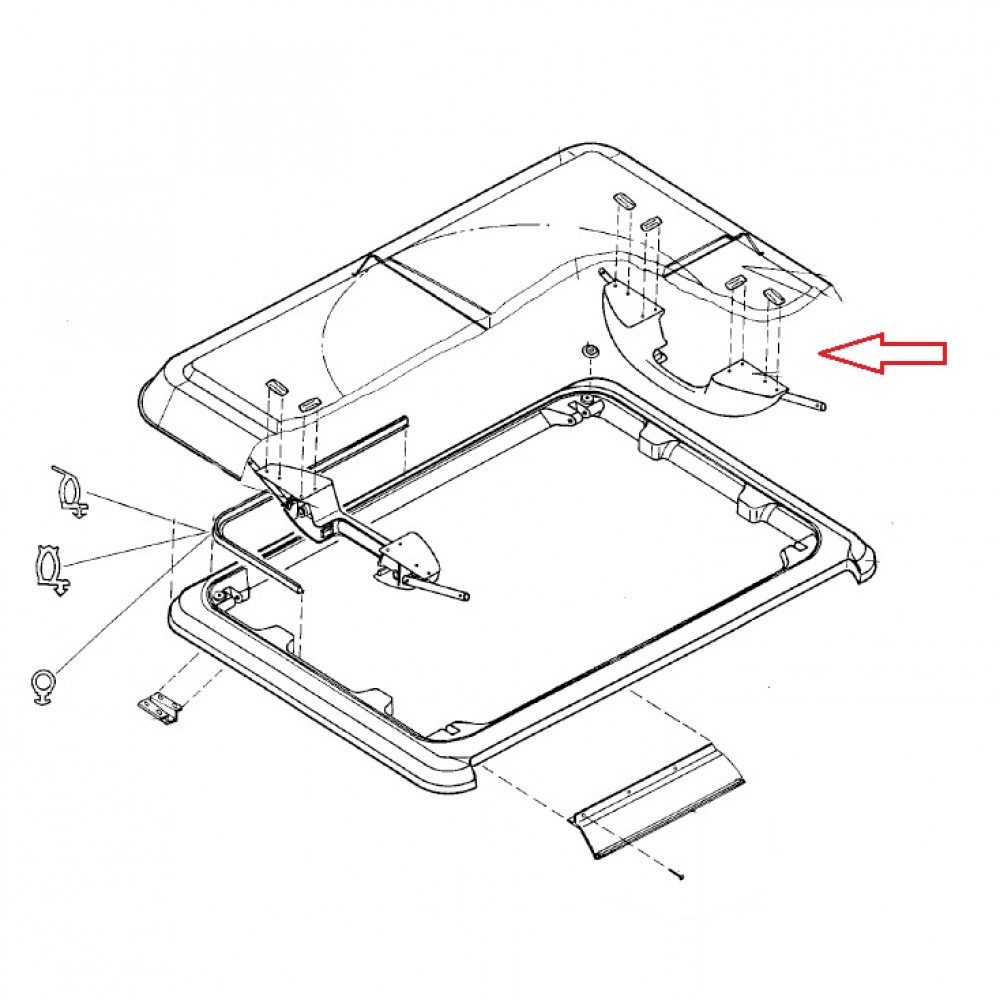 Dometic Heki 1 Glaskoepel Grijs